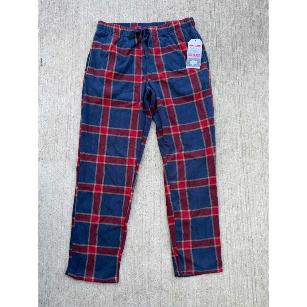 Men's Medium Avalanche Sleepwear Pants red and navy fleece